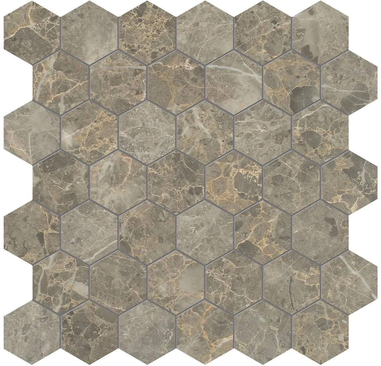 Velutto Ash Hexagon Mosaic