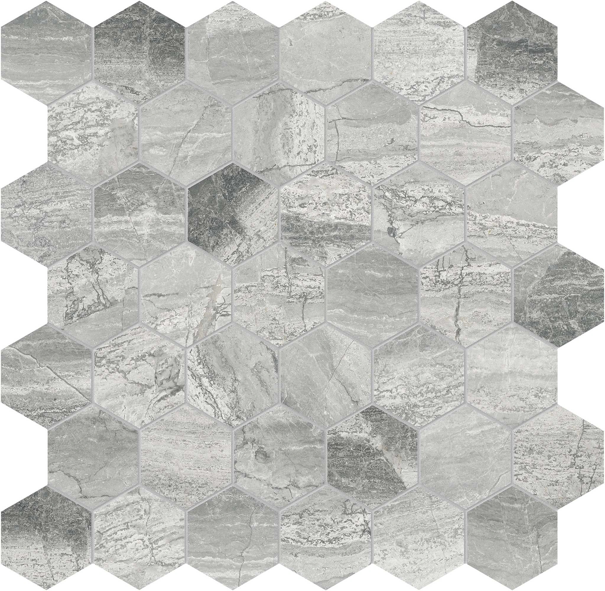 Volcana Notte 2 Hexagon Mosaic
