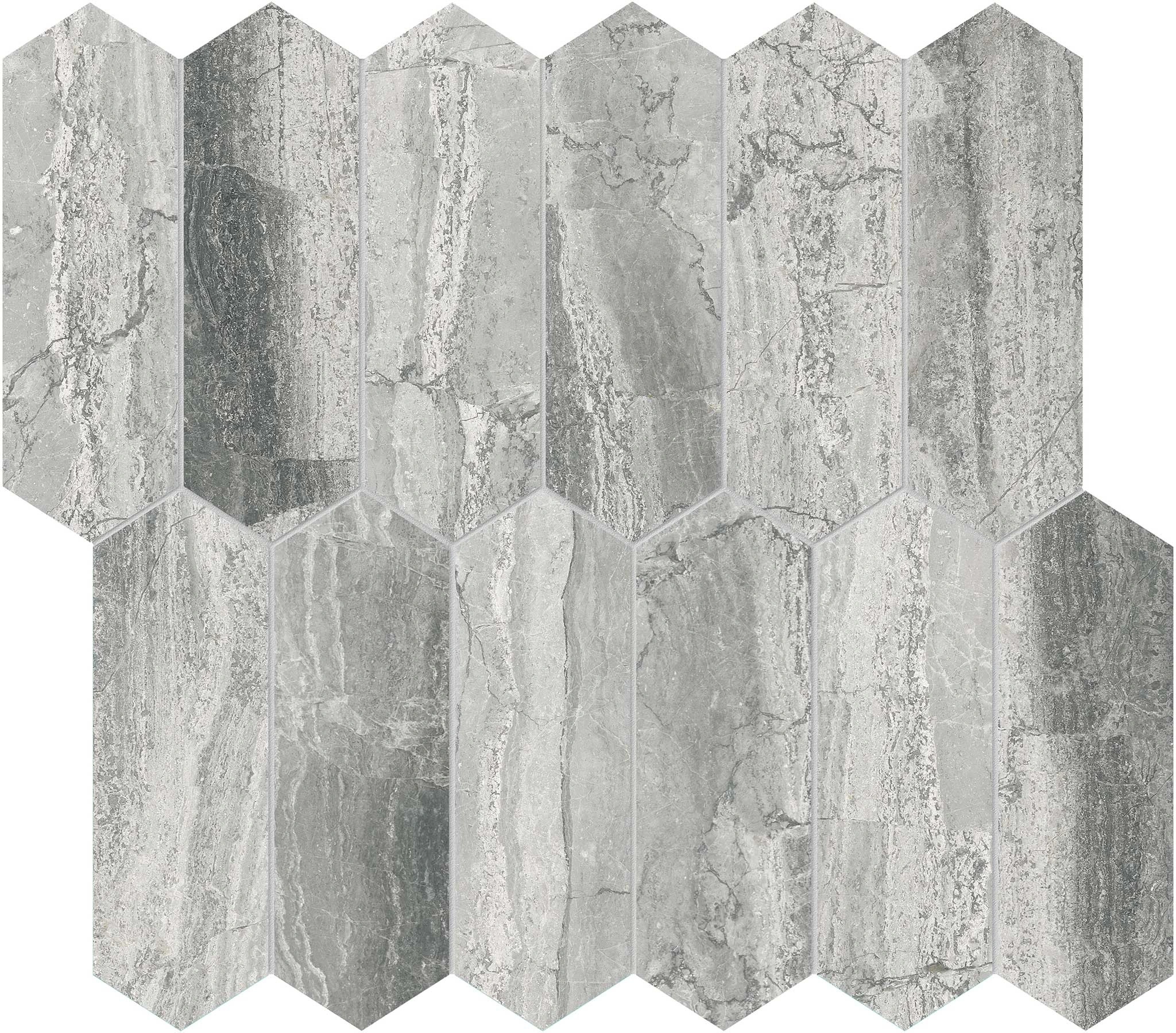 Volcana Notte 2×6 Picket Mosaic