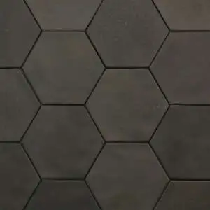 Celine 4" Hexagon Matte Porcelain Floor & Wall Tile in Black