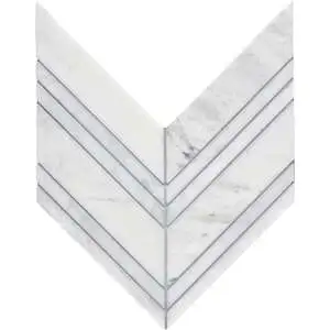 CS-Calacatta Gris Honed Chevron Mesh