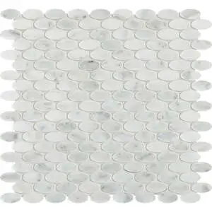 CS-Calacatta Gris Honed Ellipse Mesh