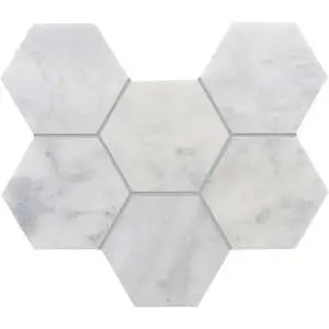 CS-Calacatta Gris Honed 4 Inch Hex Mesh