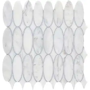 CS-Calacatta Gris Honed Oval Mesh