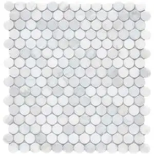 CS-Calacatta Gris Penny Round Mesh