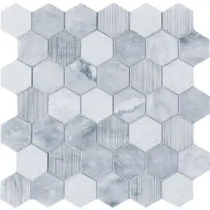 CS-Sky Blue Multi Finish 2 x 2 Hex Mesh