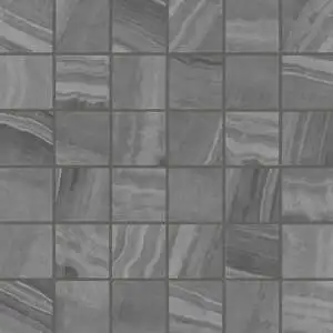 Gemma 2" x 2" Polished Porcelain Mosaic in Grey Onyx