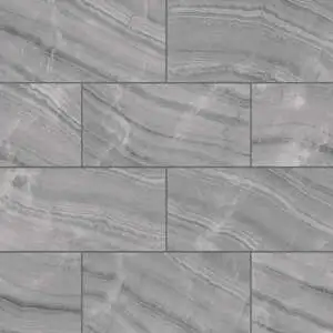 Gemma Polished Porcelain Field Tile in Grey Onyx