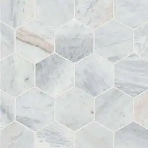 Glorious Blue 3" Honed Hexagon Marble Mosaic