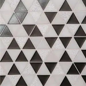 Triangle Glass and Stone Mosaic in Brown and Orient White
