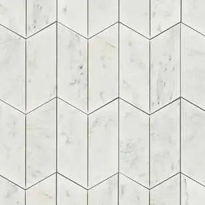 Calacatta Gris Honed Large Chevron Mesh