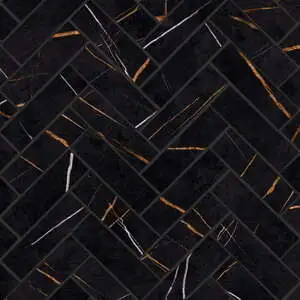 Herringbon Mosaic in Sahara Noir