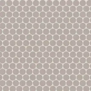 Penny Round Matte Porcelain Mosaic in Coastal Cliff