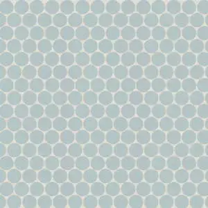 Penny Round Matte Porcelain Mosaic in Misty Blue