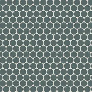 Penny Round Matte Porcelain Mosaic in Ocean Teal