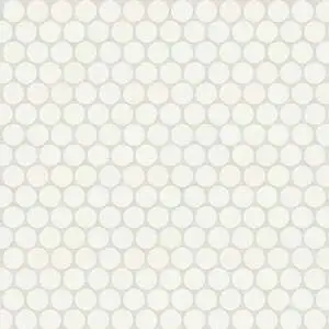 Penny Round Matte Porcelain Mosaic in Pearl White