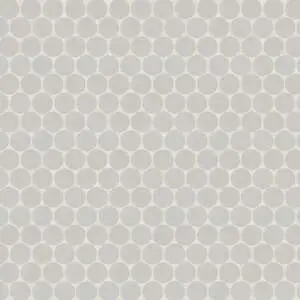 Penny Round Matte Porcelain Mosaic in Pebble Gray