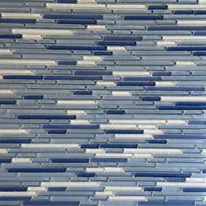 Blue Random Strip Glass Mosaic