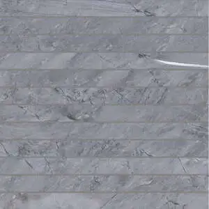 Prati 1" x 12" Honed Porcelain Mosaic in Breccia Grey