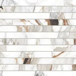Prati 1" x 12" Honed Porcelain Mosaic in Calacatta Macchia Vecch