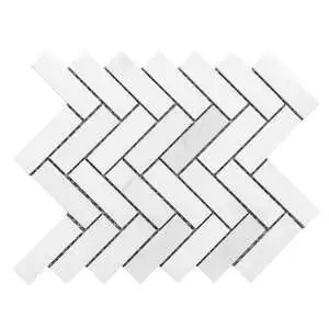 Purezza White Matte Herringbone Mosaic