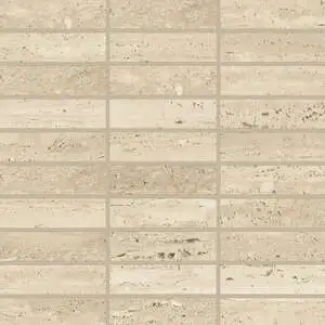 Sensi Roma 1" x 4" Satin Porcelain Rectangle Mosaic in Cream