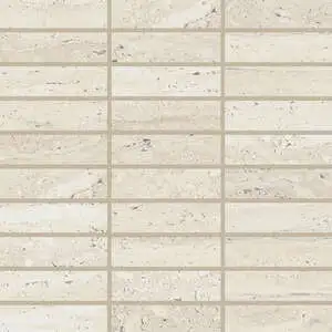 Sensi Roma 1" x 4" Satin Porcelain Rectangle Mosaic in Ivory
