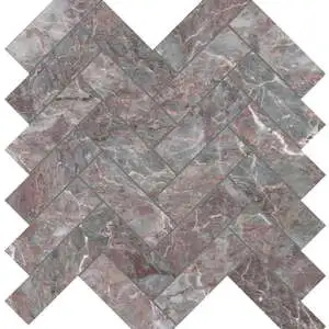 Sereno Burgundy Herringbone Mosaic
