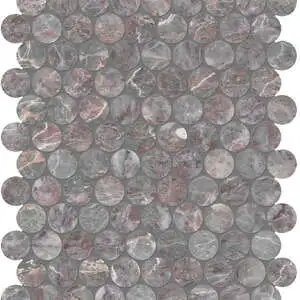 Sereno Burgundy Penny Round Mosaic