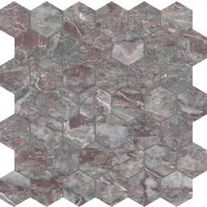Sereno Burgundy Hexagon Mosaic