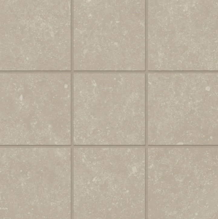 Bluerun 4" x 4" Matte Porcelain Mosaic Sheet in Historic Greige