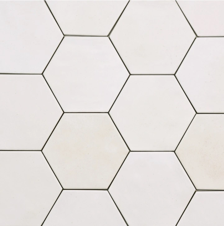 Celine 4" Hexagon Matte Porcelain Floor & Wall Tile in White