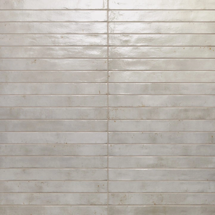 Chroma 2" x 18" Glossy Porcelain Field Tile in Light Grey