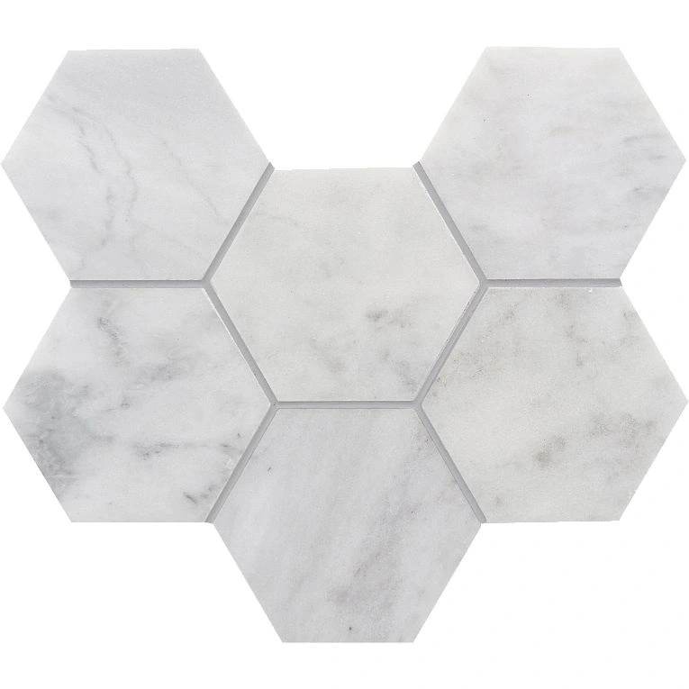 CS-Calacatta Gris Honed 4 Inch Hex Mesh