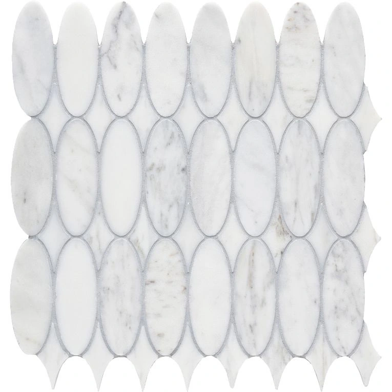 CS-Calacatta Gris Honed Oval Mesh