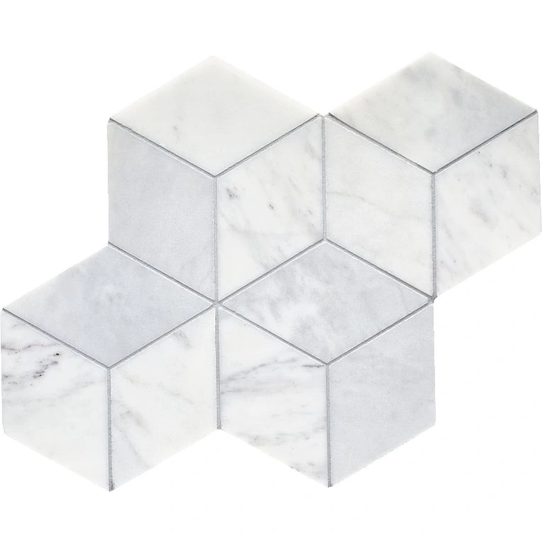 CS-Calacatta Gris Honed Rhomboid Mesh