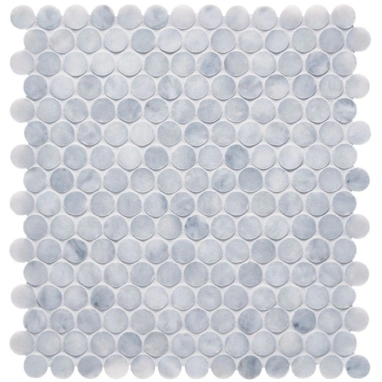 CS-Sky Blue Honed Penny Round Mesh