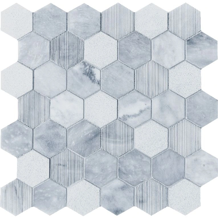 CS-Sky Blue Multi Finish 2 x 2 Hex Mesh