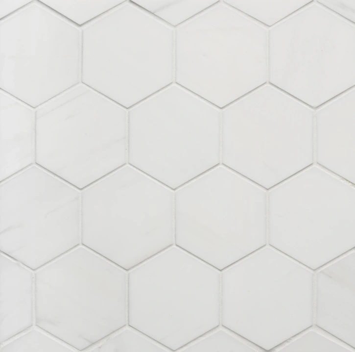 Dolomite 3" Honed Hexagon Marble Mosaic