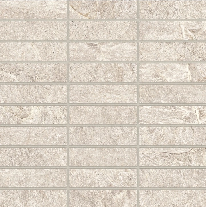 1" x 4" Matte Porcelain Straight Set Mosaic in Alabaster