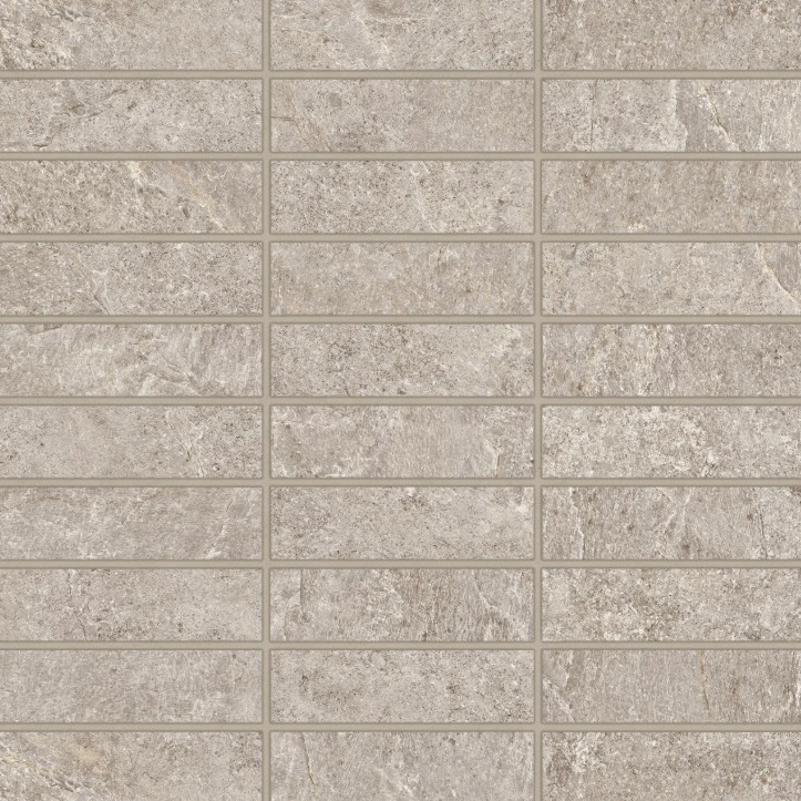 1" x 4" Matte Porcelain Straight Set Mosaic in Pewter