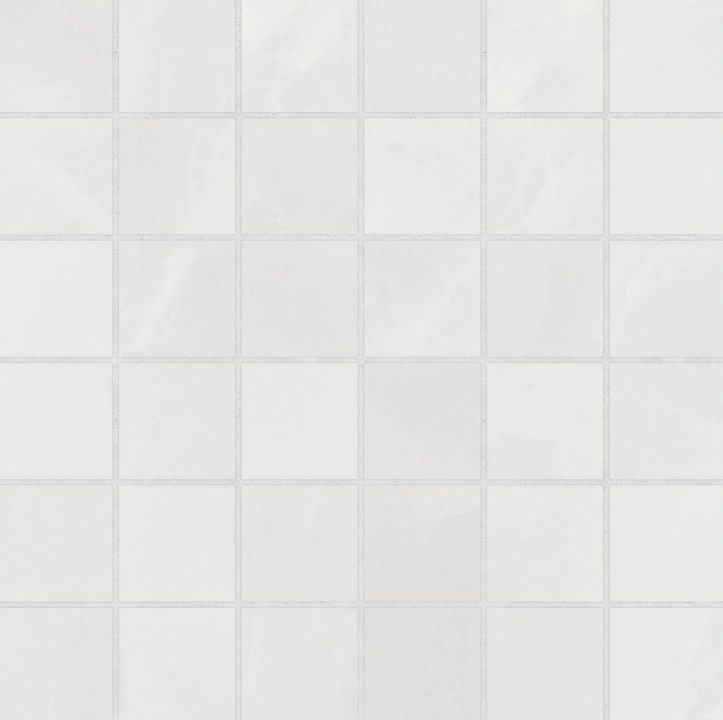 Gemma 2" x 2" Honed Porcelain Mosaic in White Onyx