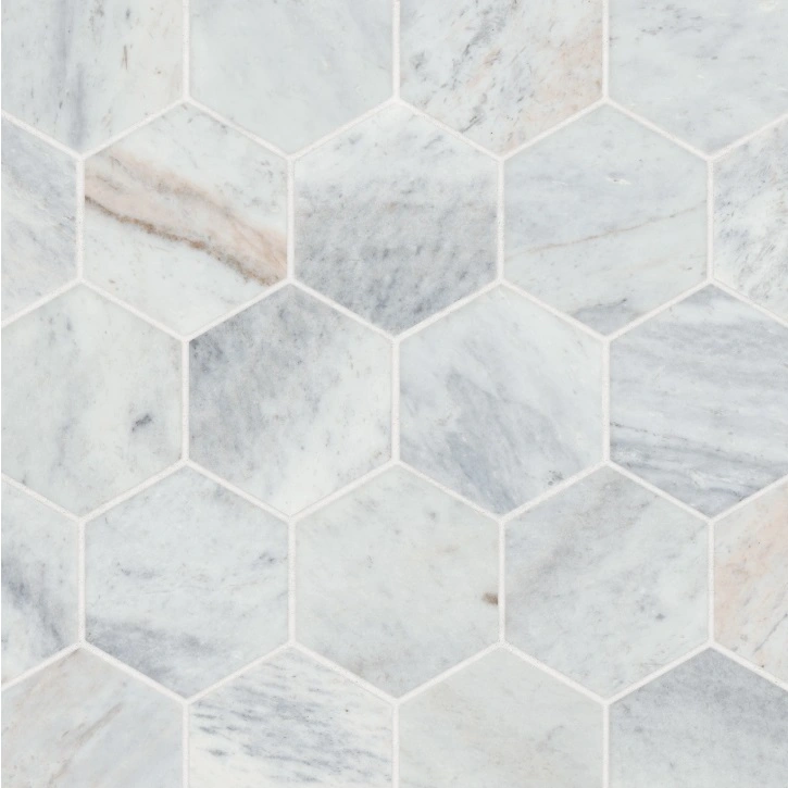 Glorious Blue 3" Honed Hexagon Marble Mosaic Glorious Blue 3" Honed Hexagon Marble Mosaic