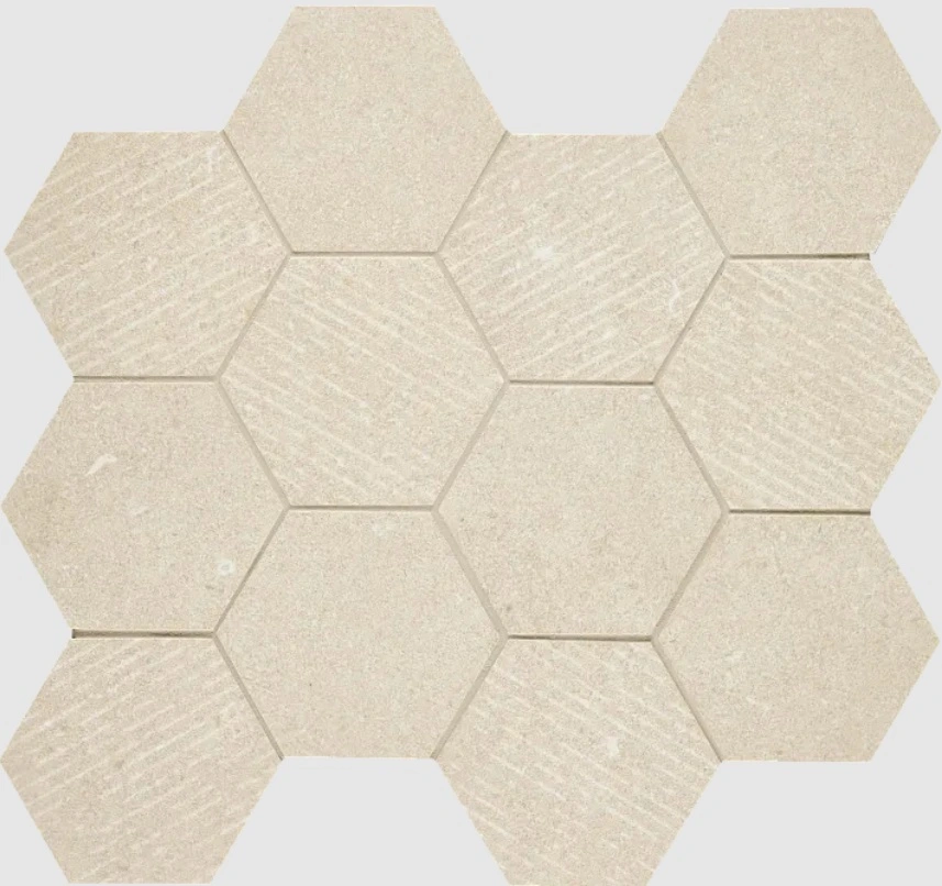 Intense Beige Mixed Hex 4″ Mesh