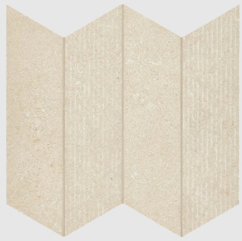 Intense Beige Mixed Chevron Mesh