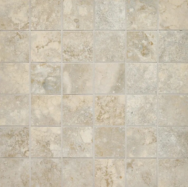 Invictus Beige Cross Cut Matte 2 x 2 Mosaic Mesh