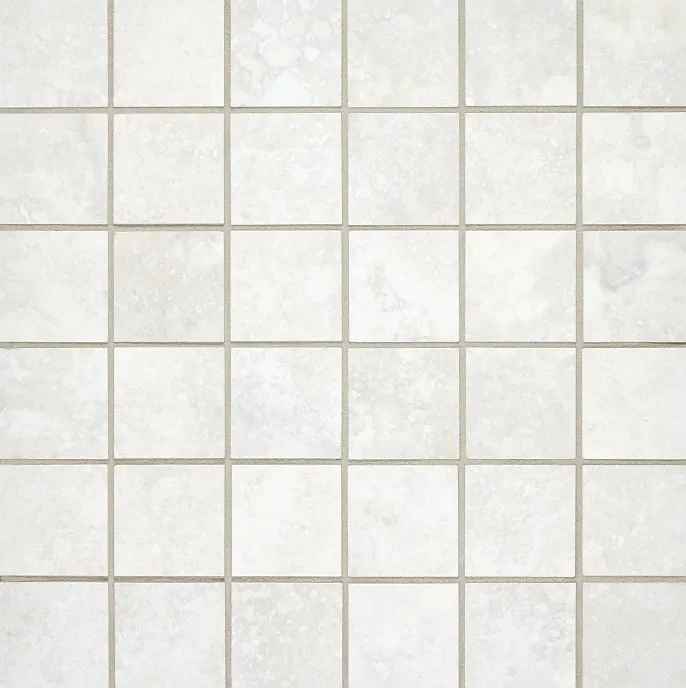 Invictus White Cross Cut Matte 2 x 2 Mosaic Mesh