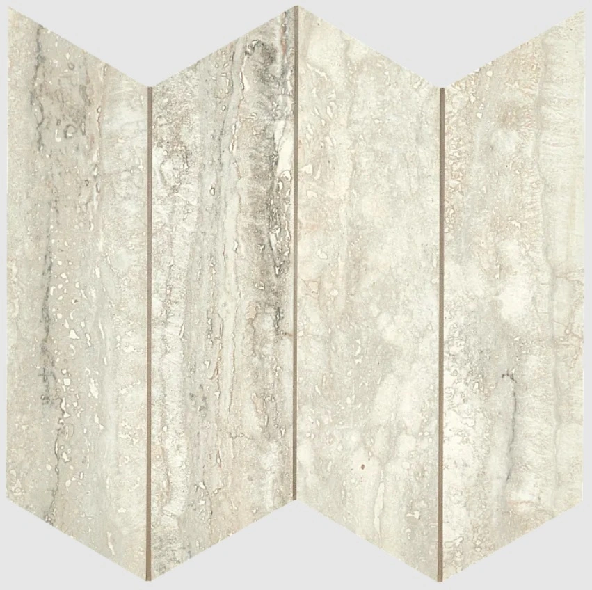 Invictus Beige Vein Cut Matte Large Chevron Mesh