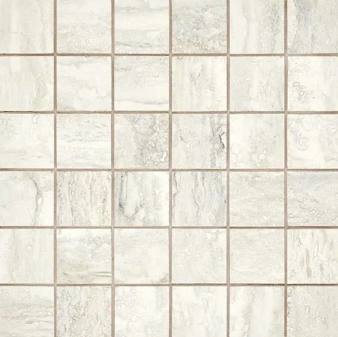 Invictus Ivory Vein Cut Matte 2 x 2 Mosaic Mesh