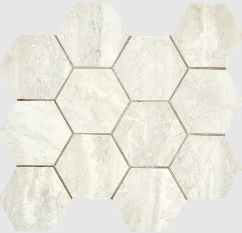 Invictus Ivory Vein Cut Matte 4 Inch Hex Mesh
